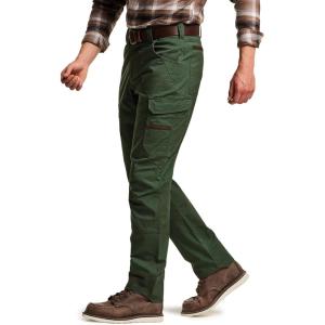 CQR Men’s Quick Dry Work Pants, Water Resistant Outdoor Tactical Pants, Lightweight Stretch Cargo Hiking Pants(Dura Flex Print Olive Green)