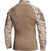 CQR Men’s Combat Shirt Tactical 1/4 Zip Long Sleeve Military BDU Shirts Camo EDC Top with Pockets(Military Print Shirts Marine Desert)