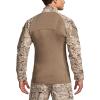 CQR Men’s Combat Shirt Tactical 1/4 Zip Long Sleeve Military BDU Shirts Camo EDC Top with Pockets(Military Print Shirts Marine Desert)