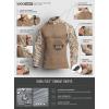 CQR Men’s Combat Shirt Tactical 1/4 Zip Long Sleeve Military BDU Shirts Camo EDC Top with Pockets(Military Print Shirts Marine Desert)