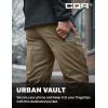 CQR Men’s Winter Fleece Lined Pants, Water-Resistant Outdoor Stretch Work Pants, Windproof Casual Pants with Pockets(Brume Pale Khaki)