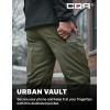 CQR Men’s Winter Fleece Lined Pants, Water-Resistant Outdoor Stretch Work Pants, Windproof Casual Pants with Pockets(Brume Storm Green)