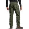 CQR Men’s Winter Fleece Lined Pants, Water-Resistant Outdoor Stretch Work Pants, Windproof Casual Pants with Pockets(Brume Storm Green)