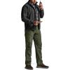 CQR Men’s Winter Fleece Lined Pants, Water-Resistant Outdoor Stretch Work Pants, Windproof Casual Pants with Pockets(Brume Storm Green)