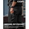 CQR Men’s Winter Fleece Lined Pants, Water-Resistant Outdoor Stretch Work Pants, Windproof Casual Pants with Pockets(Nylon Fleece Cargo Black)