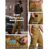 CQR Men’s Winter Fleece Lined Pants, Water-Resistant Outdoor Stretch Work Pants, Windproof Casual Pants with Pockets(Nylon Fleece Cargo Muddy)
