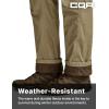 CQR Men’s Winter Fleece Lined Pants, Water-Resistant Outdoor Stretch Work Pants, Windproof Casual Pants with Pockets(Nylon Fleece Cargo Pale Khaki)