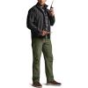 CQR Men’s Winter Fleece Lined Pants, Water-Resistant Outdoor Stretch Work Pants, Windproof Casual Pants with Pockets(Nylon Fleece Cargo Storm Green)