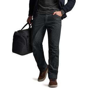 CQR Men’s Winter Fleece Lined Pants, Water-Resistant Outdoor Stretch Work Pants, Windproof Casual Pants with Pockets(Nylon Fleece Cargo Black)