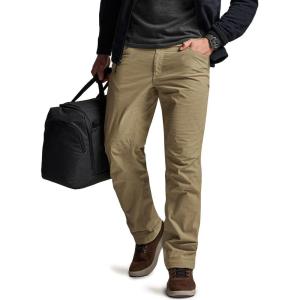CQR Men’s Winter Fleece Lined Pants, Water-Resistant Outdoor Stretch Work Pants, Windproof Casual Pants with Pockets(Nylon Fleece Cargo Pale Khaki)
