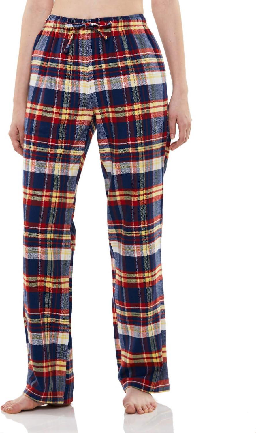 image:imageCQR Womens 100 Cotton Flannel Plaid Pajama Pants Brushed Soft Lounge amp Sleepwear PJ Bottoms with Pockets