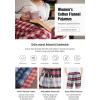CQR Women’s 100% Cotton Flannel Plaid Pajama Pants, Brushed Soft Lounge & Sleepwear PJ Bottoms with Pockets