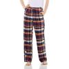 CQR Women’s 100% Cotton Flannel Plaid Pajama Pants, Brushed Soft Lounge & Sleepwear PJ Bottoms with Pockets
