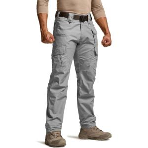 CQR Men’s Tactical Pants, Water Resistant Ripstop Cargo Pants, Lightweight EDC Work Hiking Pants, Outdoor Apparel(Duratex Mag Pocket Stone)