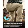 CQR Men’s Motion Utility Casual Pants, Regular Fit Lightweight Work Pants, Water Resistant Outdoor Stretch Pants with Pockets(Venture Lt Alamo Khaki)