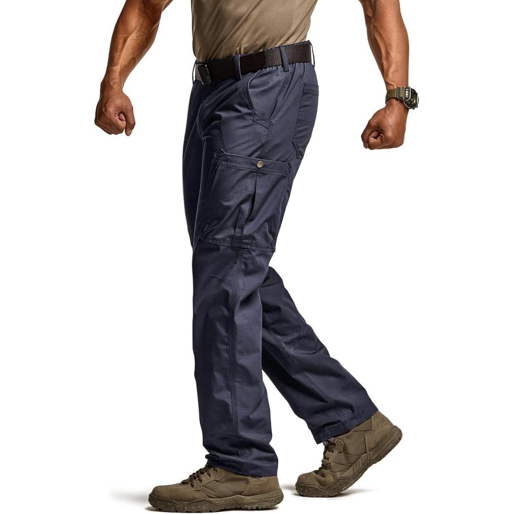 image:imageCQR Mens Military Cargo Pants Water Resistant Ripstop Army Combat Tactical Pants Outdoor Hunting Hiking EDC Work PantsHauler Police Navy