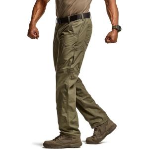 CQR Men’s Military Cargo Pants, Water Resistant Ripstop Army Combat Tactical Pants, Outdoor Hunting Hiking EDC Work Pants(Hauler Soil Green)