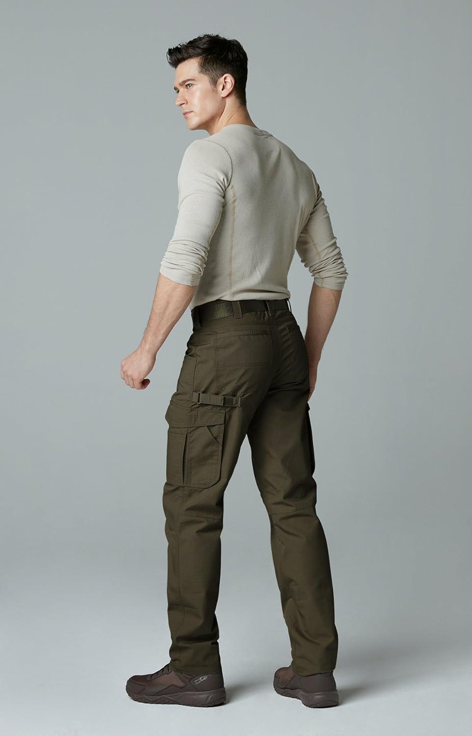 image:imageCQR Mens Quick Dry Work Pants Water Resistant Outdoor Tactical Pants Lightweight Stretch Cargo Hiking PantsWork Cargo Pants Coyote Brown