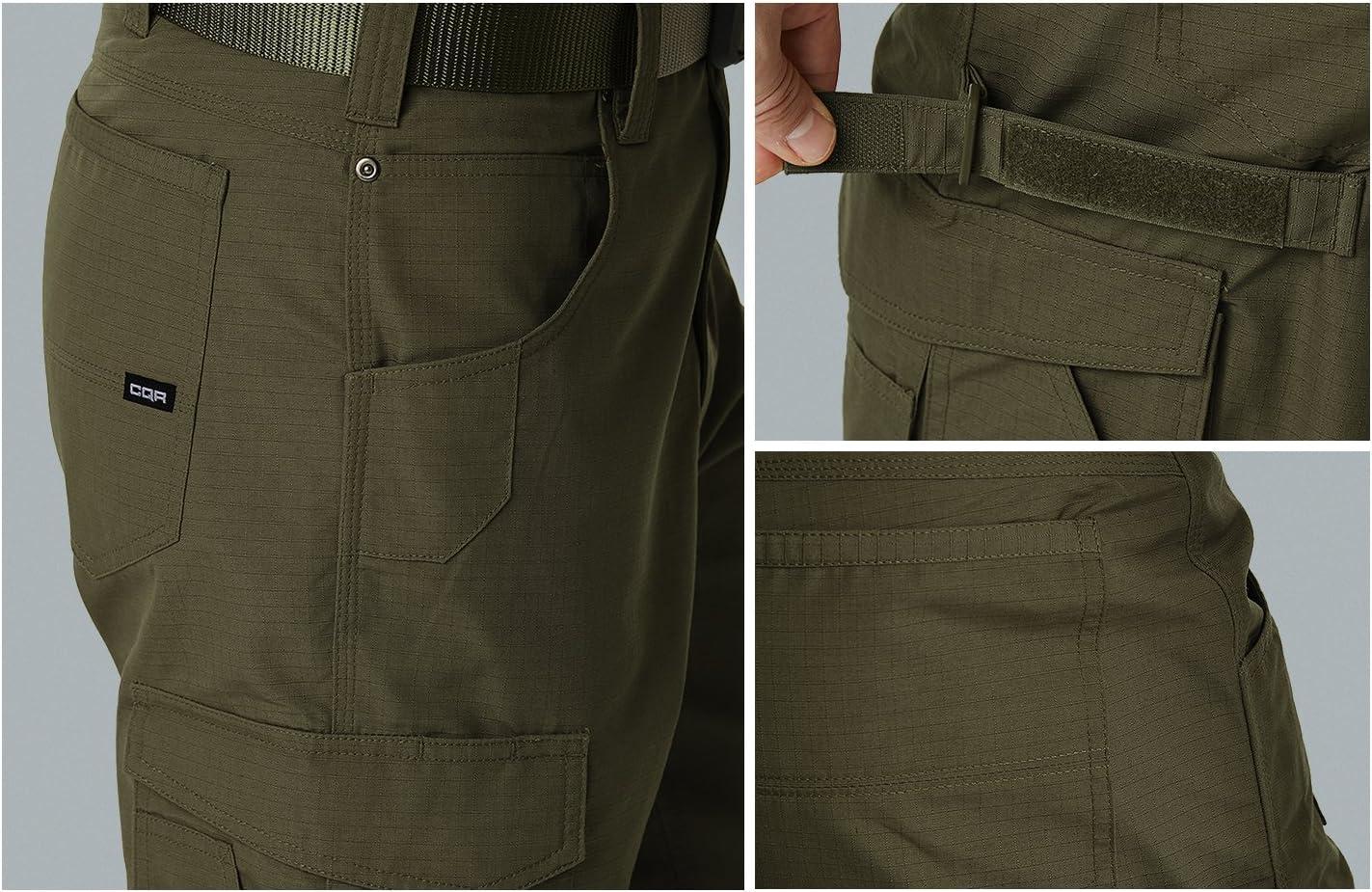 image:imageCQR Mens Quick Dry Work Pants Water Resistant Outdoor Tactical Pants Lightweight Stretch Cargo Hiking PantsWork Cargo Pants Coyote Brown