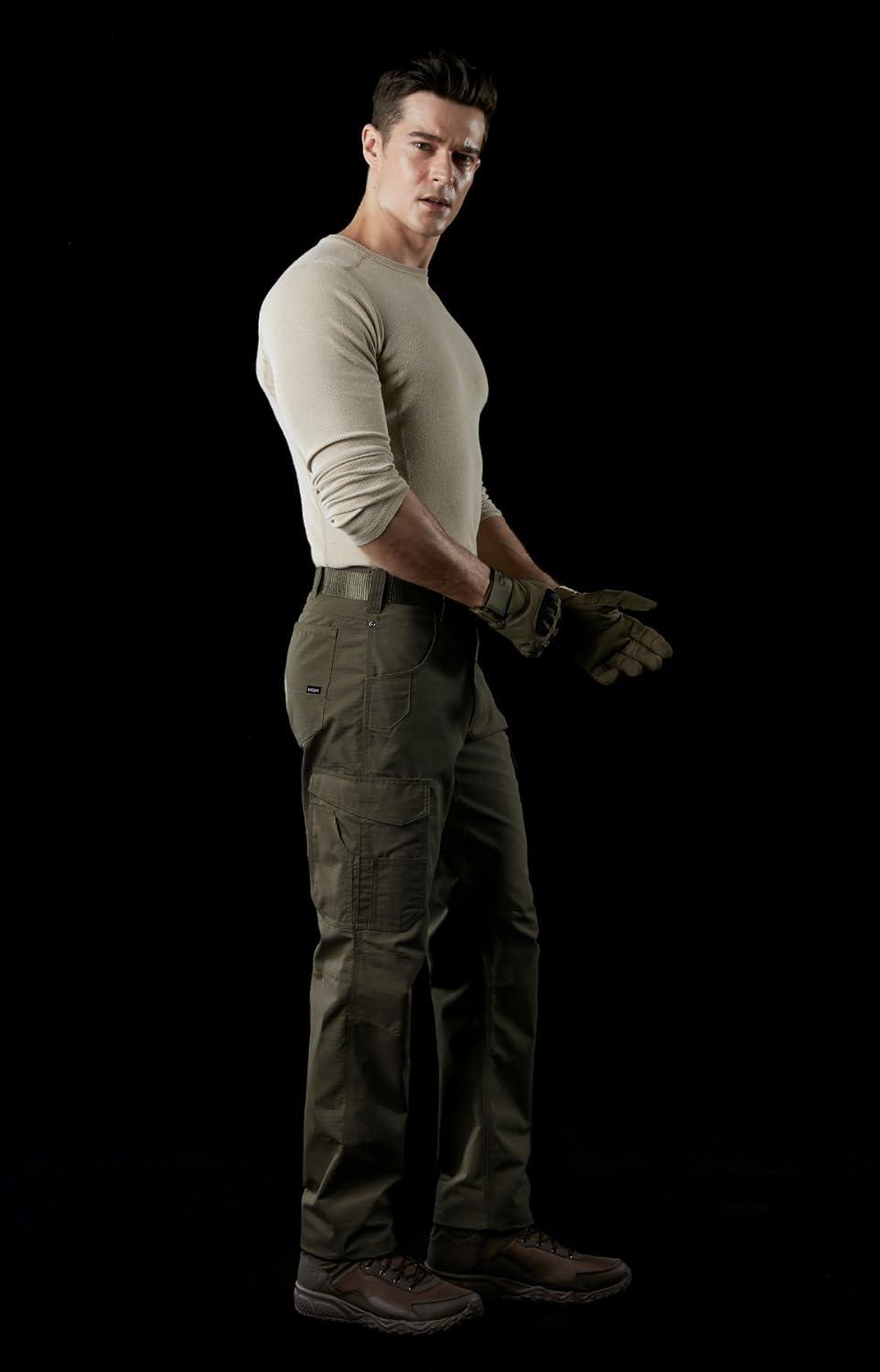 image:imageCQR Mens Quick Dry Work Pants Water Resistant Outdoor Tactical Pants Lightweight Stretch Cargo Hiking PantsWork Cargo Pants Coyote Brown