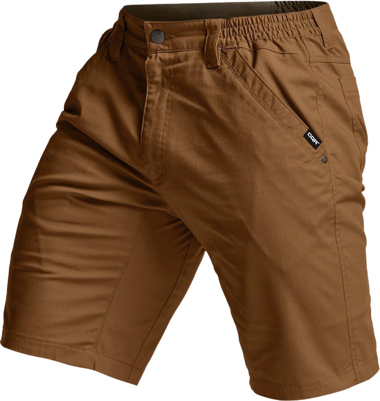 image:imageCQR Mens Flex Casual Cargo Shorts Lightweight Water Resistant Golf Shorts Stretch Tactical Work Shorts with MultiPocketNegotiator Copper Brown