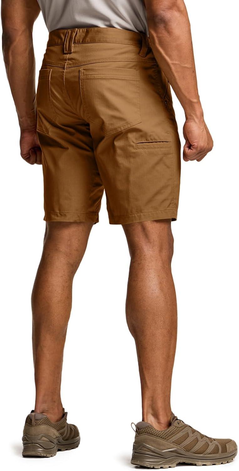 image:imageCQR Mens Flex Casual Cargo Shorts Lightweight Water Resistant Golf Shorts Stretch Tactical Work Shorts with MultiPocketNegotiator Copper Brown
