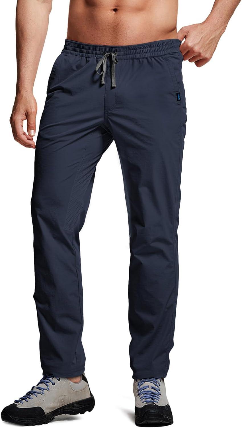 image:imageCQR Mens Lightweight Vent Hiking Pants WaterResistant amp Breathable Sports Outdoor Athletic Pants with Elastic WaistAscend Bolt Polar Navy
