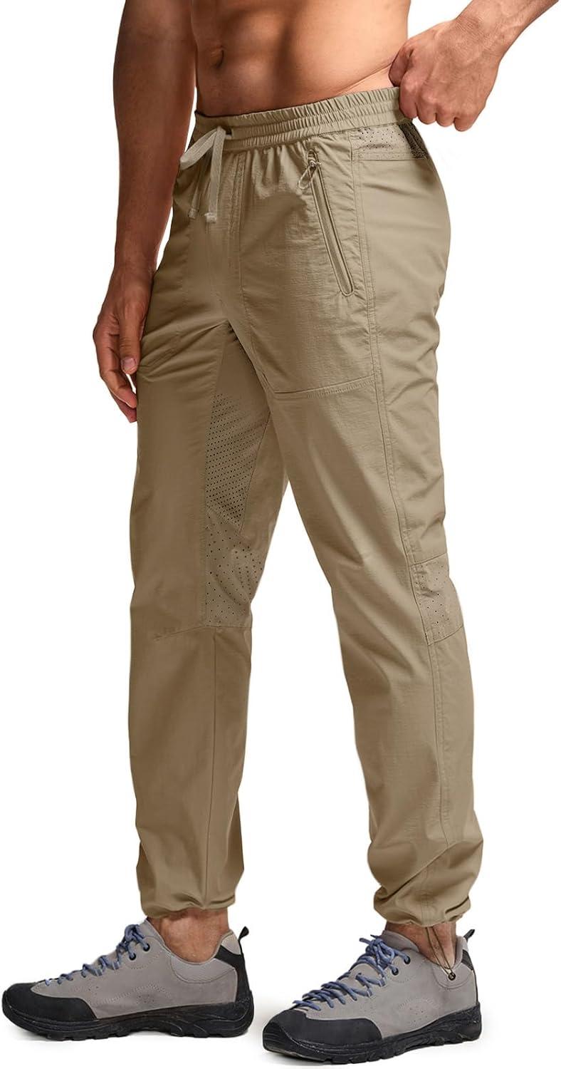 image:imageCQR Mens Lightweight Vent Hiking Pants WaterResistant amp Breathable Sports Outdoor Athletic Pants with Elastic WaistAscend Crux Alamo Khaki