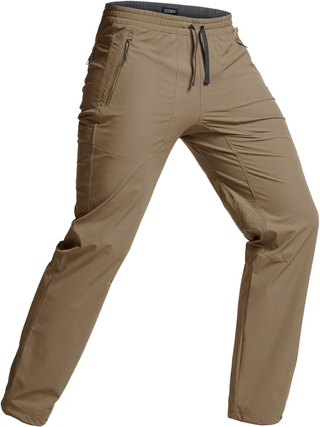 image:imageCQR Mens Lightweight Vent Hiking Pants WaterResistant amp Breathable Sports Outdoor Athletic Pants with Elastic WaistAscend Crux Cougar