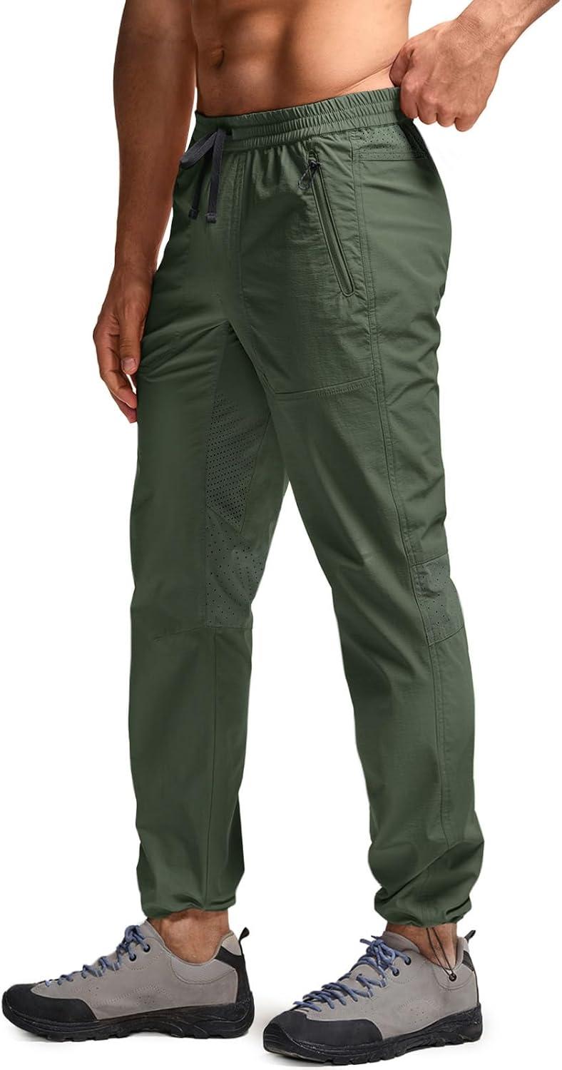 image:imageCQR Mens Lightweight Vent Hiking Pants WaterResistant amp Breathable Sports Outdoor Athletic Pants with Elastic WaistAscend Crux Lichen