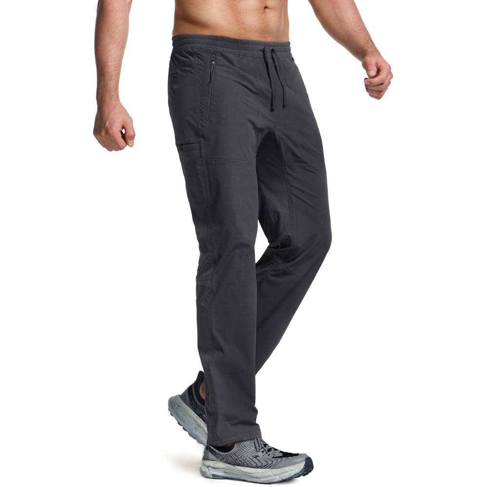 image:imageCQR Mens Lightweight Vent Hiking Pants WaterResistant amp Breathable Sports Outdoor Athletic Pants with Elastic WaistAscend Crux Carbon Grey