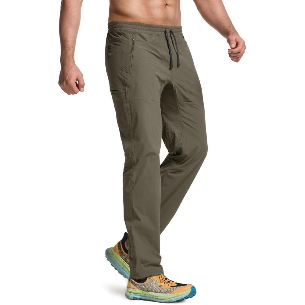 image:imageCQR Mens Lightweight Vent Hiking Pants WaterResistant amp Breathable Sports Outdoor Athletic Pants with Elastic WaistAscend Crux Sand Khaki