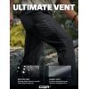 CQR Men’s Lightweight Vent Hiking Pants, Water-Resistant & Breathable Sports Outdoor Athletic Pants with Elastic Waist(Ascend Bolt Black)
