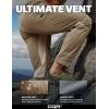 CQR Men’s Lightweight Vent Hiking Pants, Water-Resistant & Breathable Sports Outdoor Athletic Pants with Elastic Waist(Ascend Crux Cougar)