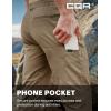 CQR Men’s Lightweight Vent Hiking Pants, Water-Resistant & Breathable Sports Outdoor Athletic Pants with Elastic Waist(Ascend Crux Cougar)