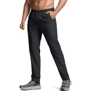 CQR Men’s Lightweight Vent Hiking Pants, Water-Resistant & Breathable Sports Outdoor Athletic Pants with Elastic Waist(Ascend Bolt Black)