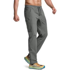 CQR Men’s Lightweight Vent Hiking Pants, Water-Resistant & Breathable Sports Outdoor Athletic Pants with Elastic Waist(Ascend Crux Sage)
