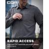 CQR Men’s Long Sleeve Tactical Shirts, Ripstop Military Work Shirts, UPF 50+ Breathable Button Down Outdoor Hiking Shirt(Journeyman Charcoal)