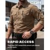 CQR Men’s Long Sleeve Tactical Shirts, Ripstop Military Work Shirts, UPF 50+ Breathable Button Down Outdoor Hiking Shirt(Supervisor Cougar)