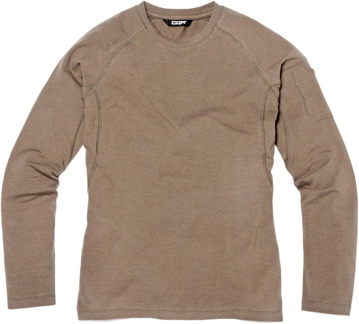 image:imageCQR Mens Combat Shirt Tactical 14 Zip Long Sleeve Military BDU Shirts Camo EDC Top with PocketsTacti Dri Coyote