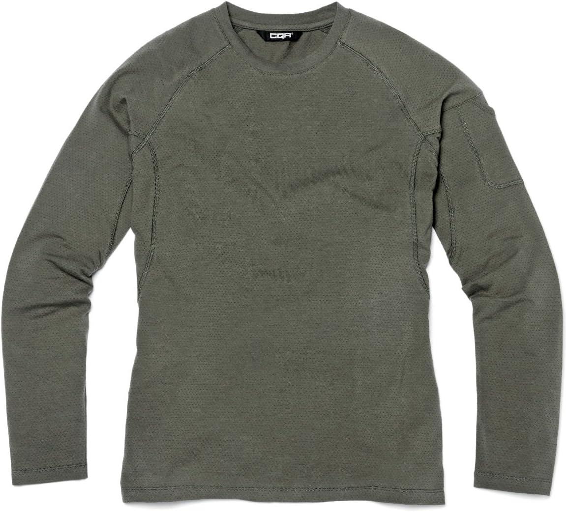 image:imageCQR Mens Combat Shirt Tactical 14 Zip Long Sleeve Military BDU Shirts Camo EDC Top with PocketsTacti Dri Green