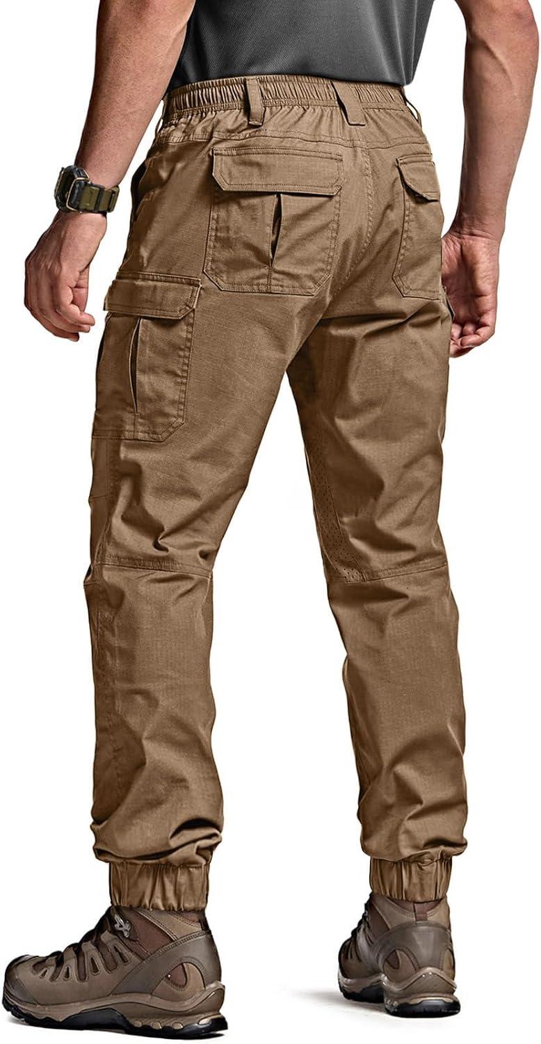 image:imageCQR Mens Flex Lightweight Joggers Elastic Waist Drawstring Casual Pants Tapered Fit Water Resistant Outdoor Cargo PantsSquad Cougar