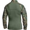 CQR Men’s Combat Shirt Tactical 1/4 Zip Long Sleeve Military BDU Shirts Camo EDC Top with Pockets(Military Print Shirts Marpat)