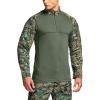 CQR Men’s Combat Shirt Tactical 1/4 Zip Long Sleeve Military BDU Shirts Camo EDC Top with Pockets(Military Print Shirts Marpat)