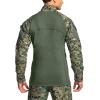 CQR Men’s Combat Shirt Tactical 1/4 Zip Long Sleeve Military BDU Shirts Camo EDC Top with Pockets(Military Print Shirts Marpat)