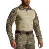 CQR Men’s Combat Shirt Tactical 1/4 Zip Long Sleeve Military BDU Shirts Camo EDC Top with Pockets(Raider Fractal Camo)