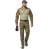 CQR Men’s Combat Shirt Tactical 1/4 Zip Long Sleeve Military BDU Shirts Camo EDC Top with Pockets(Raider Fractal Camo)