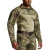 CQR Men’s Combat Shirt Tactical 1/4 Zip Long Sleeve Military BDU Shirts Camo EDC Top with Pockets(Raider Pro Fractal Camo)