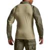 CQR Men’s Combat Shirt Tactical 1/4 Zip Long Sleeve Military BDU Shirts Camo EDC Top with Pockets(Raider Soil Green)