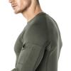 CQR Men’s Combat Shirt Tactical 1/4 Zip Long Sleeve Military BDU Shirts Camo EDC Top with Pockets(Tacti Dri Green)